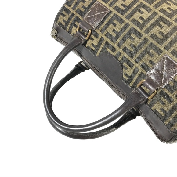 AUTH Fendi Zucca Canvas Boston Bag Handbag - Picture 4 of 8